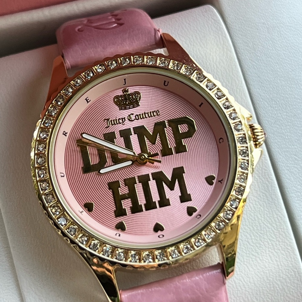 Juicy Couture Pink DUMP HIM Watch - Picture 2 of 6